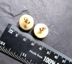 Vintage 9ct Gold Dome Stud EARRINGS Large - butterfly backs, 2.5g