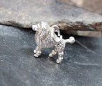 Silver Poodle Dog Charm - Vintage Bracelet Charm - 2.5g