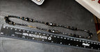 Vintage Jet Black Bead Necklace with 9ct gold spacers - 20" - 21.2g