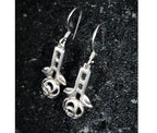 Kit Heath Sterling Silver Dangle Earrings - Rose Drop - 3.2g