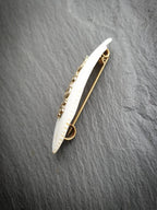 Antique BABY BROOCH - Mother of Pearl with Silver Word - Newborn
