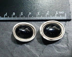 Vintage Art Deco 800 Continental Silver Earrings - Clip On studs - 11.8g