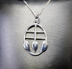 Sterling Silver CELTIC Cecily Leaf Pendant Necklace & 18" Chain - 4.3g