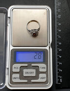 Vintage Art Deco 9ct Gold Ring Cognac Citrine - Size uk 0 1/2 (us 7.5) - 2.8g