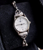 Vintage Sterling Silver Silver Moon WATCH - Bead Link bracelet Strap 18cm - 17.7g
