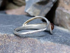 Vintage AMBER Sterling Silver Ring - Lily - uk size O (7.25) - 2.2g