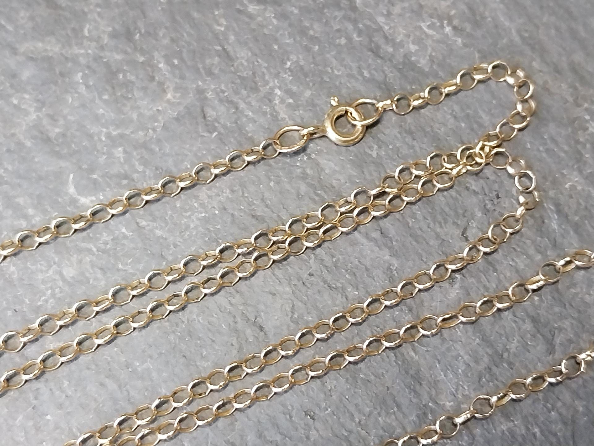 Vintage 9ct GOLD BELCHER Chain Necklace, 23" Long  Hallmarked - 3.1g