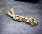 Antique VICTORIAN Branch BROOCH with three leaf clover - 2.1g