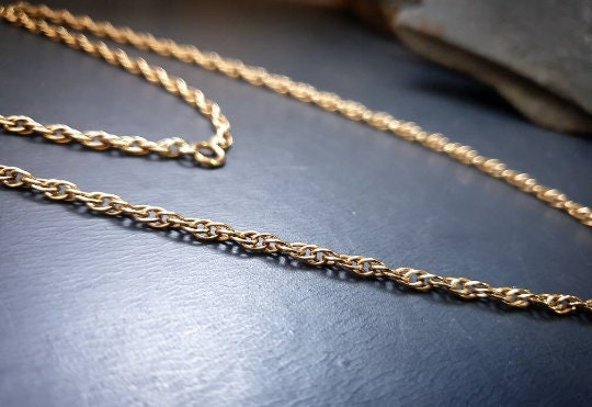 Antique 9ct GOLD Chain Necklace, Multi Link Rope - 23" Long - 11.6g