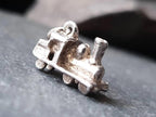 SILVER STEAM TRAIN Charm - Miniature Vintage model - 2.7g