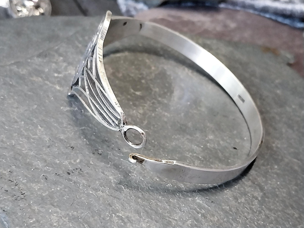 Vintage Sterling Silver Ra God ofCreation Bangle Bracelet - Egyptian - 21.7g
