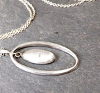 Vintage Turquoise Pendant Necklace - on 17" silver chain - 5.5g