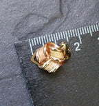 9ct Gold Frosted Ribbon Knot EARRINGS - Vintage Clip On - 4g
