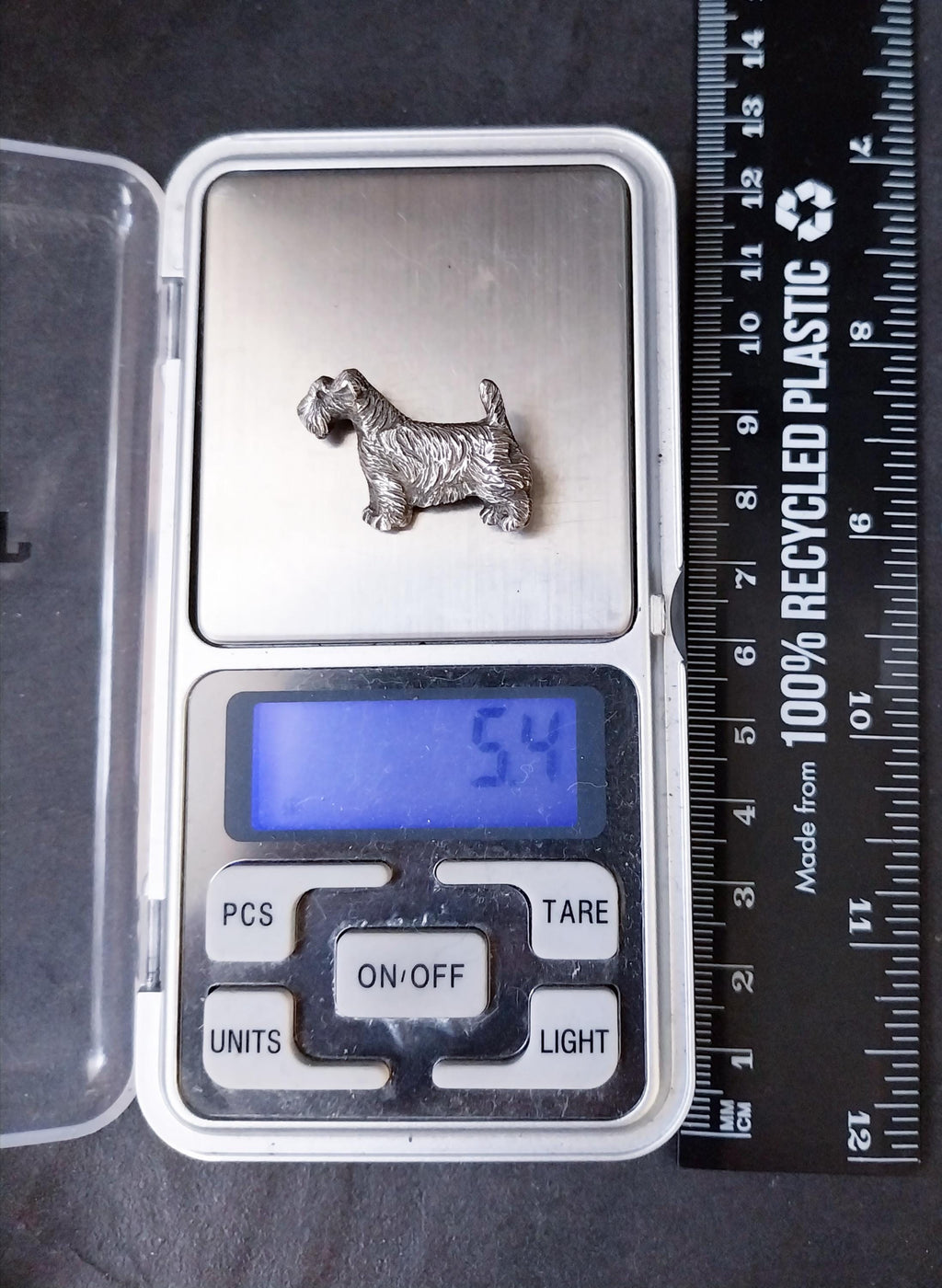 Vintage Dog Brooch - sterling Silver Terrier, Schnauzer - 5.4g