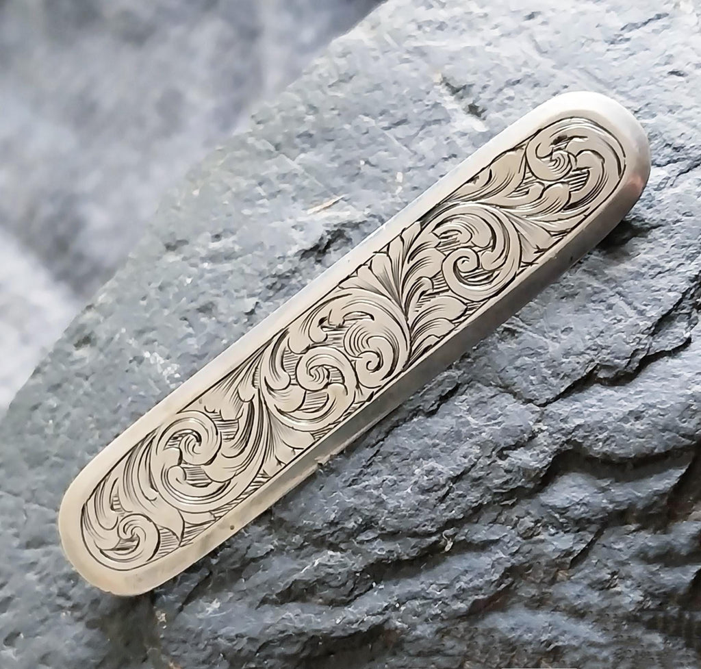 Antique Victorian Sterling Silver BROOCH - Etruscan Style - 11.2g