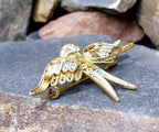 Antique SWALLOW BROOCH Filigree Wire work - Continental Pin - 4.4g