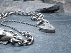 Vintage Sterling SILVER CHARM BRACELET with 2 Charms shamrock - 10.6g