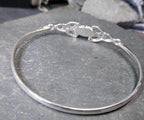 Kit Heath Sterling SILVER BANGLE Bracelet - with Mother Of Pearl - 8.9g