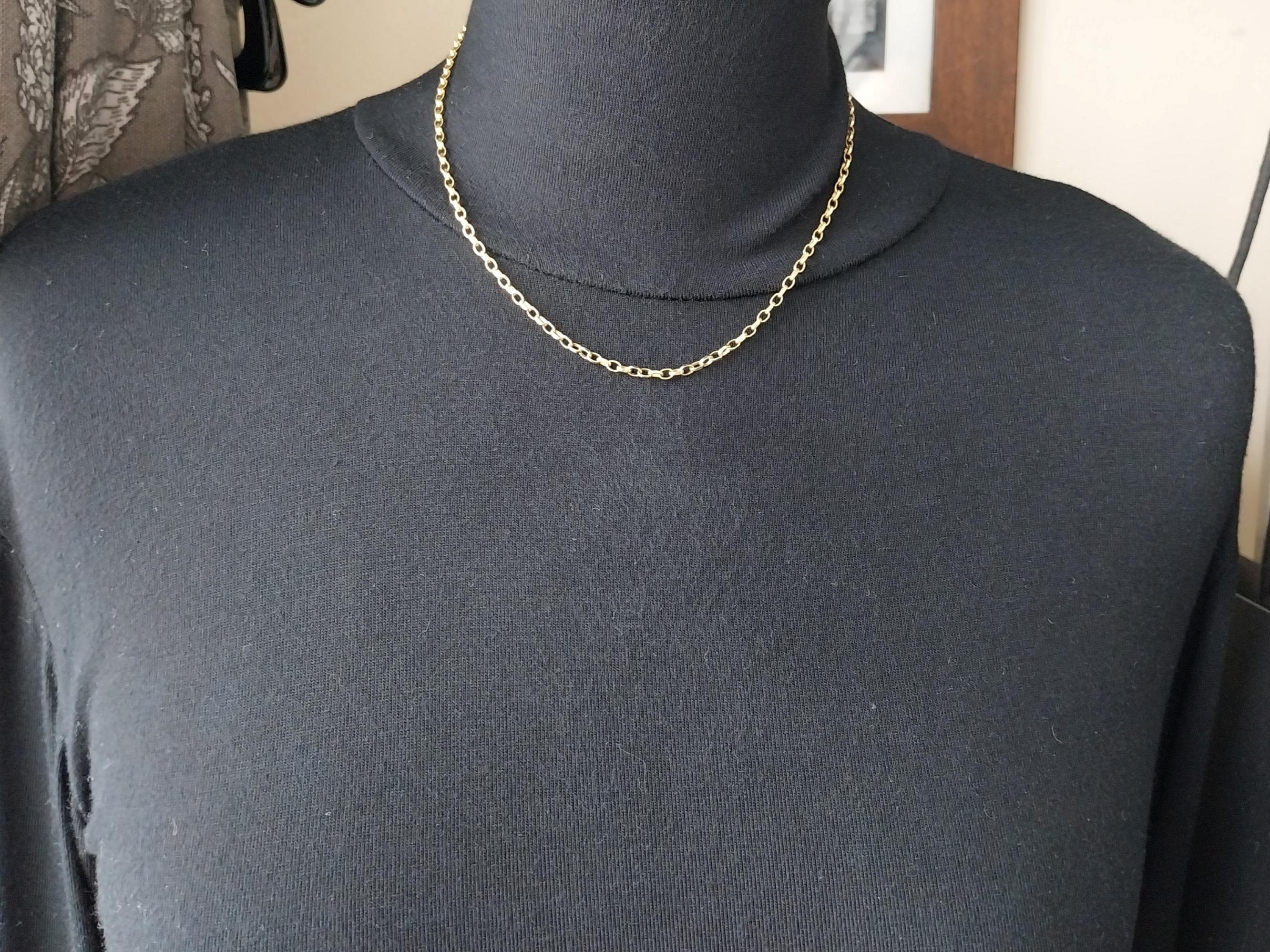 Vintage 9ct GOLD BELCHER CHAIN Necklace - 18" Long - 5g