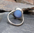 Vintage Sterling Silver Blue MOONSTONE RING - Ethereal - uk size N (6.5) - 3.6g
