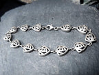 Vintage Celtic Sterling Silver Bracelet - Sea Gems Mackintosh Rose - 17.5cm - 9.5g