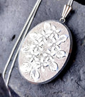 Huge Georg Jensen SILVER LOCKET Necklace, 7 Flowers on  20" Chain - 16.7g