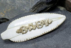 Antique BABY BROOCH - Mother of Pearl with Silver Word - Newborn