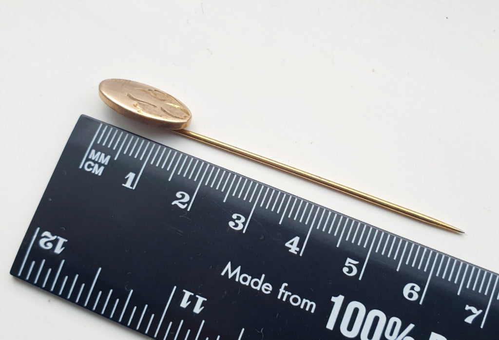 Vintage GOLD Fronted STICK PIN  - Hat or Tie  - 1.4g