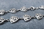Vintage Celtic Sterling Silver Bracelet - Sea Gems Mackintosh Rose - 17.5cm - 9.5g