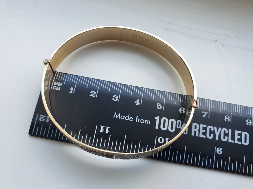 Vintage 9ct Rolled GOLD Wide BANGLE BRACELET - 50 Microns - 17.4g
