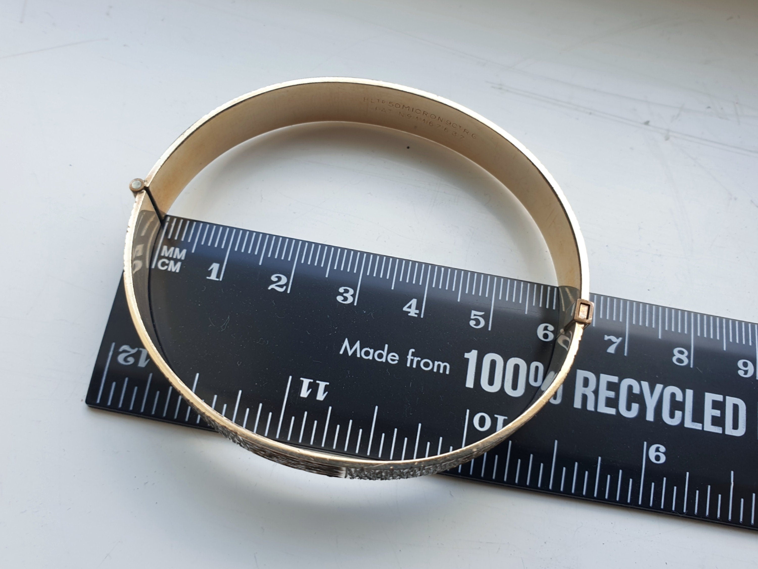 Vintage 9ct Rolled GOLD Wide BANGLE BRACELET - 50 Microns - 17.4g