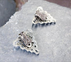 Vintage Costume EARRINGS Blue Triangular Clip On - 8.1g
