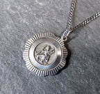 Vintage Georg Jensen St CHRISTOPHER Necklace Pendant on 18" Chain - 7.4g