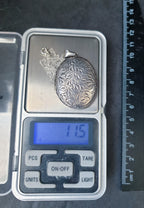 Vintage Large IVY LEAF LOCKET - Sterling Silver Hallmarked with 24" Chain - 11.5g