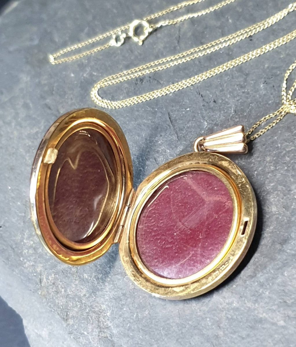 GEORG JENSEN 9ct Gold  Five Flower Locket - with 20" Gold Chain - 8.2g