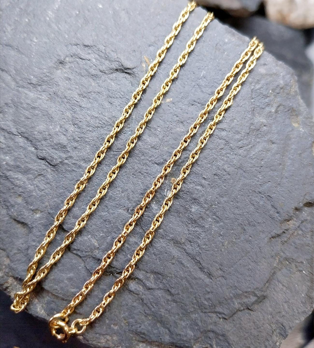 Vintage 9ct GOLD Prince of Wales Rope Chain Necklace, 18" - 3.6g