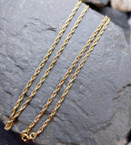 Vintage 9ct GOLD Prince of Wales Rope Chain Necklace, 18" - 3.6g