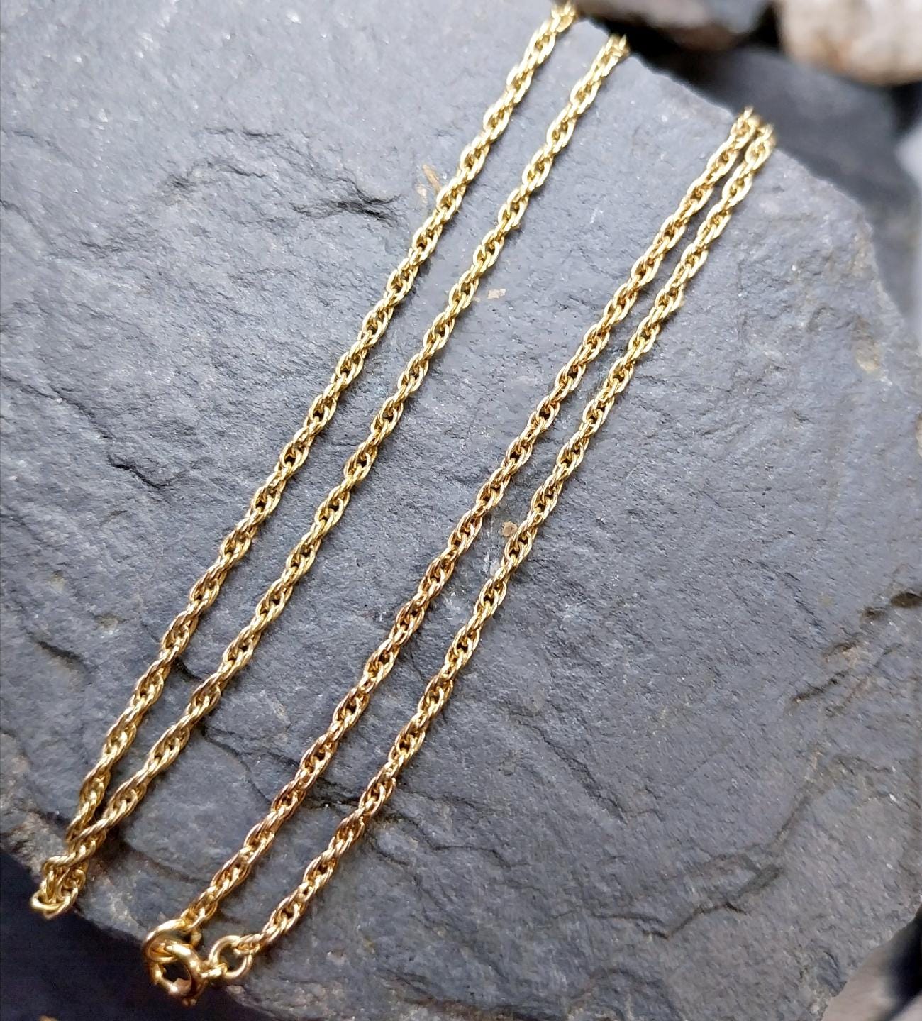 Vintage 9ct GOLD Prince of Wales Rope Chain Necklace, 18" - 3.6g