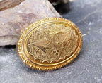 Victorian HOLLY & IVY BROOCH - Christmas Gilt Design - 7.7g