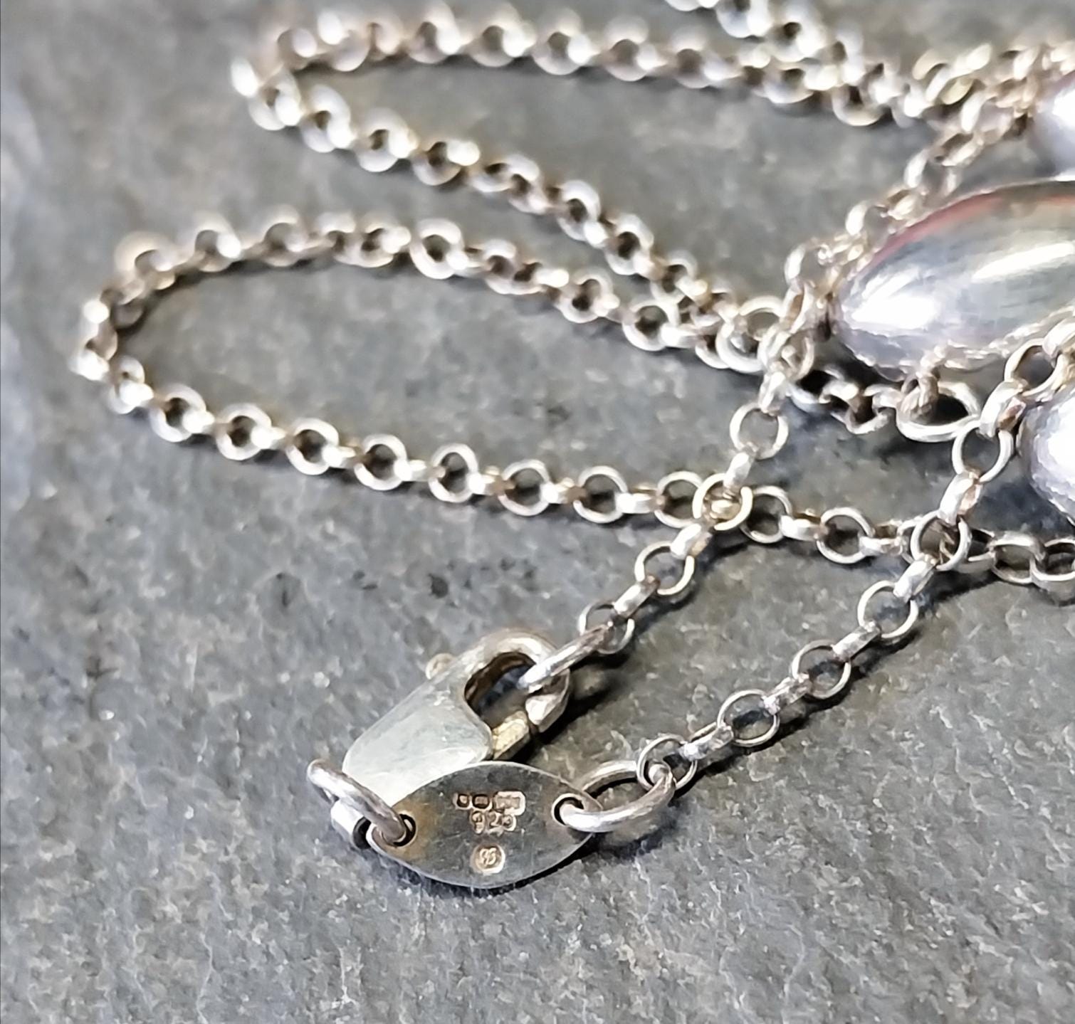 Sterling Silver Extra Long Belcher Chain Beaded Necklace - 32" - 11.3g