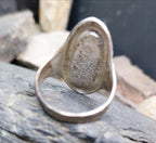 Sterling Silver Oval TURQUOISE RING - uk size P (us 7.5) - 51