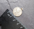 Vtg SILVER St Christopher Charm - Traveller, Journey - 1950s - 2.3g