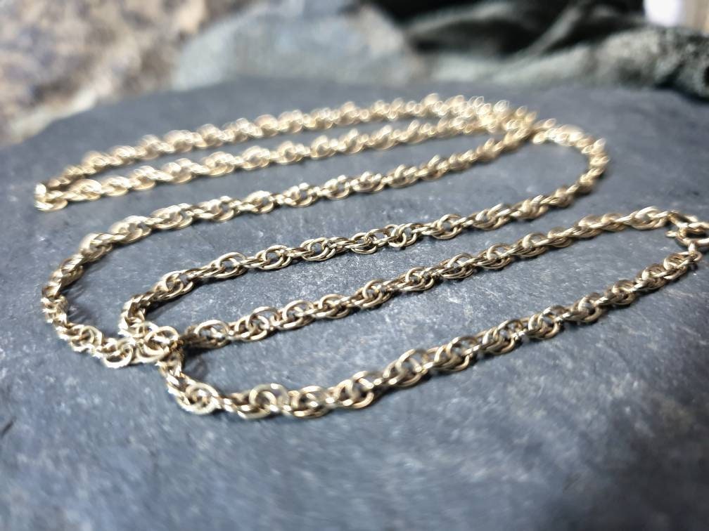 Vintage 9ct GOLD Multi Link Chain Necklace, 18" - 5.5g