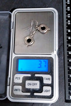 Vintage Sterling Silver Black Onyx EARRINGS - Dangling  - 3.7g