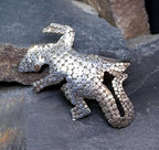 Vintage Sterling Silver GECKO Lizard BROOCH  - Pin 6.9g