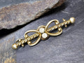 Victorian BOW BROOCH - pinchbeck with Paste Stone - 3.3g