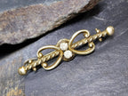 Victorian BOW BROOCH - pinchbeck with Paste Stone - 3.3g