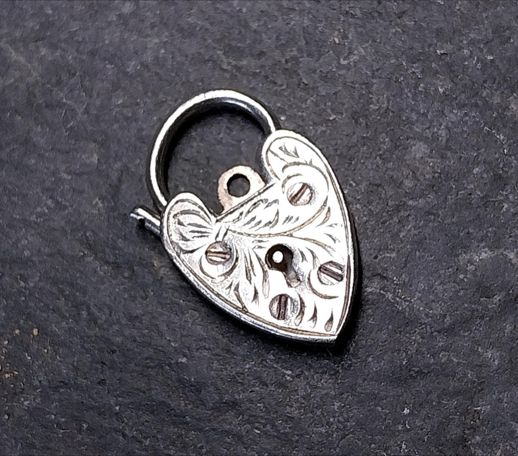 GEORG JENSEN SILVER Heart Lock Charm - for bracelet - Sterling Silver