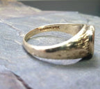 Vintage 9ct GOLD Heart Signet Ring - Size uk S (us 9) - 3.5g