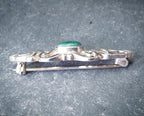 SILVER CELTIC Knot Brooch with Green malachite gemstone - 6g